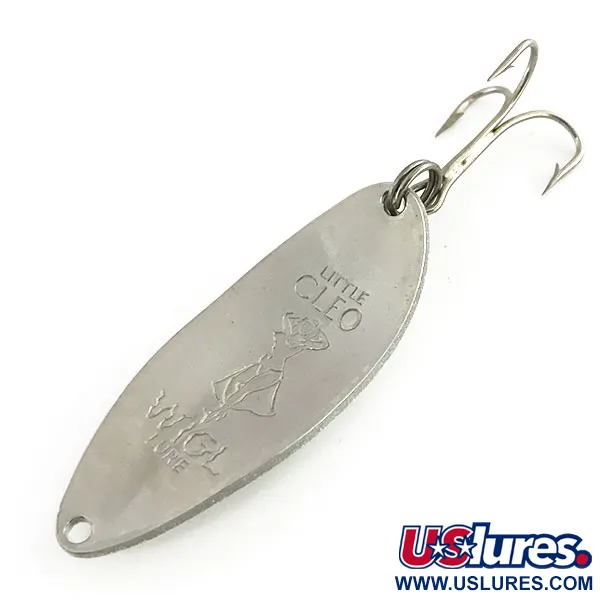 Vintage  Seneca Little Cleo (Hula Girl), 1/2oz White Pearl / Red Eye / Nickel fishing spoon #9221