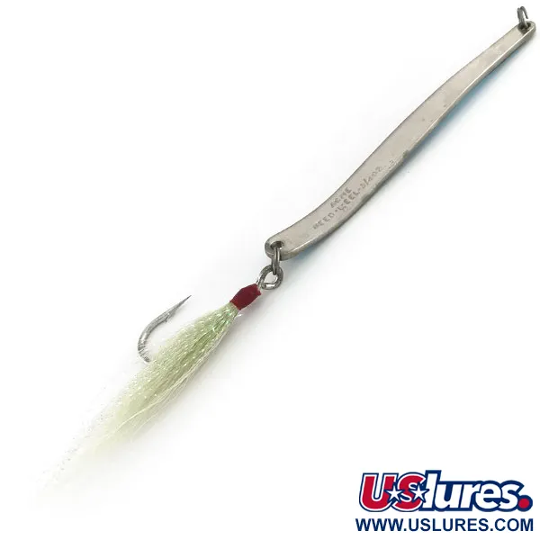 Vintage   Acme Need-L-EEL, 3/4oz Nickel / Blue fishing spoon #9228