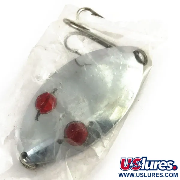   Herter's Glass eye spoon, 1oz Nickel / Red Eyes fishing spoon #9231