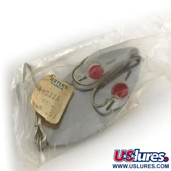   Herter's Glass eye spoon, 1oz Nickel / Red Eyes fishing spoon #9231