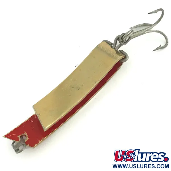 Vintage  South Bend Super-Duper 506, 1/4oz Gold / Red fishing spoon #9271