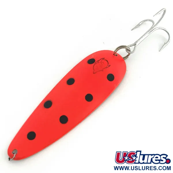 Vintage  Eppinger Dardevle UV, 1oz Orange Red / Black / Nickel fishing spoon #9289