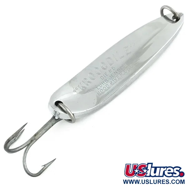 Vintage  Luhr Jensen Krocodile Die #5, 2 1/4oz Nickel fishing spoon #9291