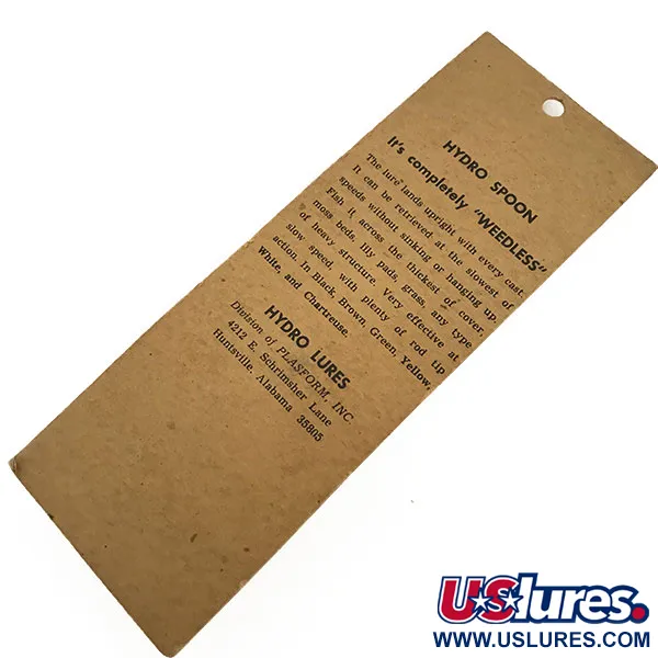  Hydro Lures Weedless Hydro Spoon, 3/5oz White / Green fishing lure #9294