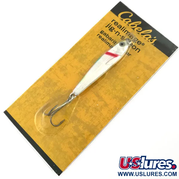   Cabela's Real Image Jig-N-Spoon, 1/2oz White Pearl fishing spoon #9310