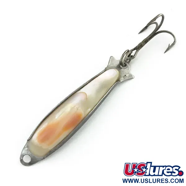 Vintage  Salm The Killer Red Abalone Pearl Minnow, 1/8oz Silver / Pearl fishing spoon #9328
