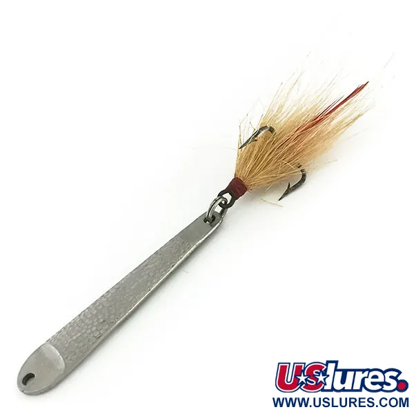 Vintage   Hopkins No=Eql 2, 1/2oz Hammered Nickel fishing spoon #9341