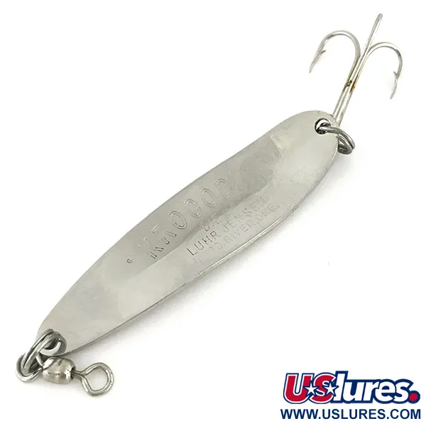 Vintage  Luhr Jensen Krocodile Die #4, 1/2oz Hammered Nickel fishing spoon #9349