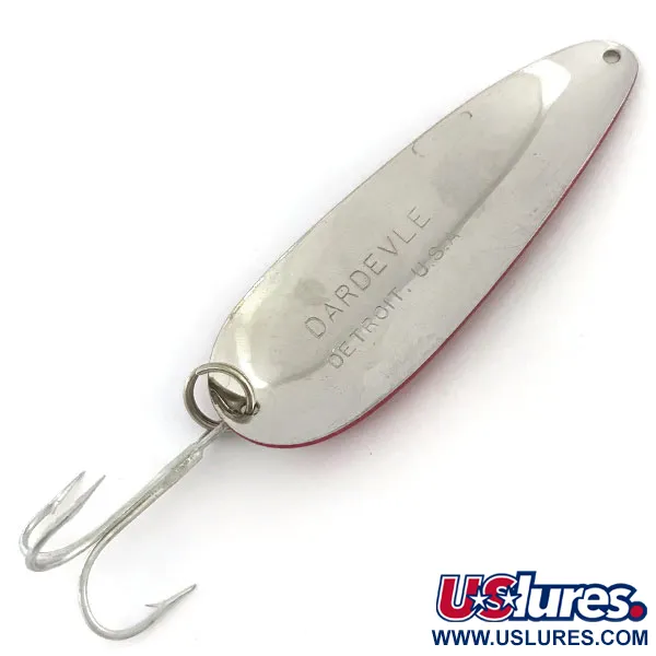 Vintage  Eppinger Dardevle, 1oz Red / White / Nickel fishing spoon #9355