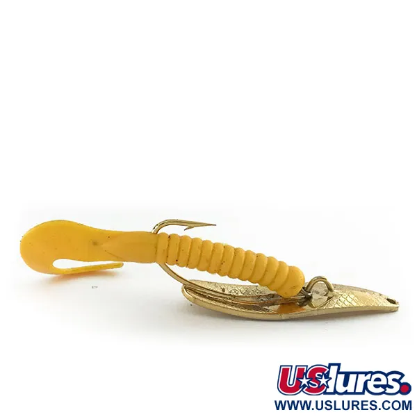 Vintage   Mepps Timber Doodle 0, 1/4oz Gold fishing spoon #9359