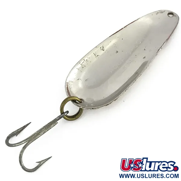 Vintage  Nebco Aqua Spoon, 1/2oz Dark Red / White / Light Blue / Nickel fishing spoon #9361