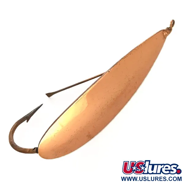 Vintage   Weedless Johnson Silver Minnow, 1oz Copper fishing spoon #9362