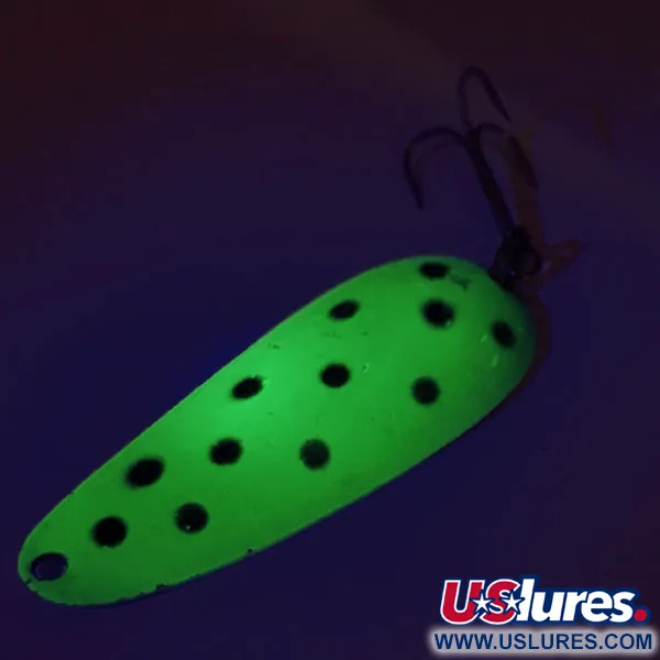 Vintage  Nebco Aqua Spoon UV, 1/2oz Green / Nickel fishing spoon #9363