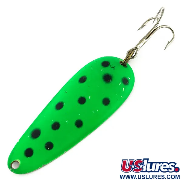 Vintage  Nebco Aqua Spoon UV, 1/2oz Green / Nickel fishing spoon #9363