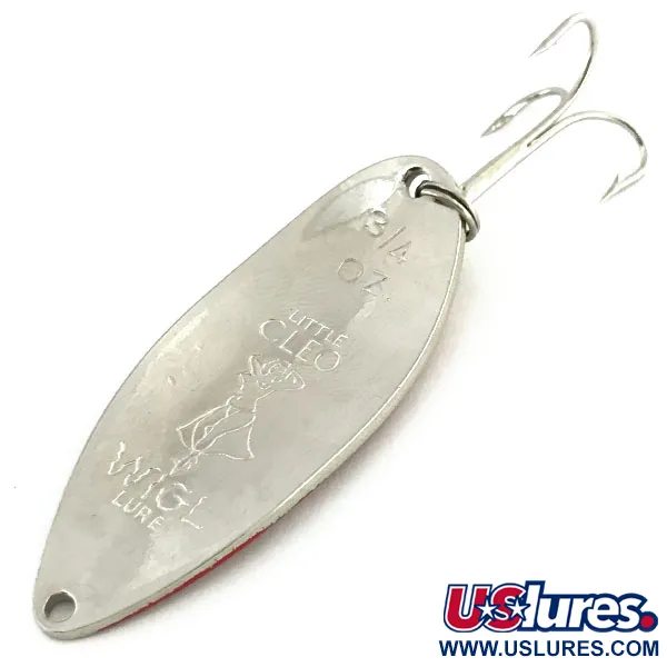 Vintage  Seneca Little Cleo (Hula Girl), 3/4oz Nickel / Red / White fishing spoon #9364