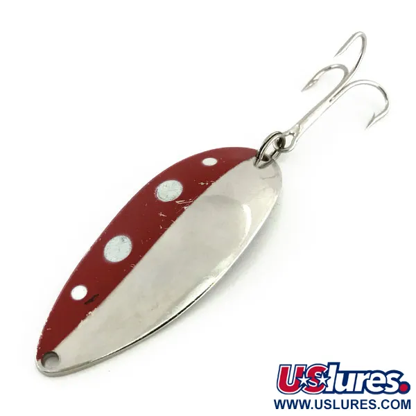 Vintage  Seneca Little Cleo (Hula Girl), 3/4oz Nickel / Red / White fishing spoon #9364
