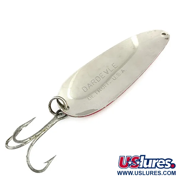 Vintage  Eppinger Dardevle, 1oz Red / White / Nickel fishing spoon #9366