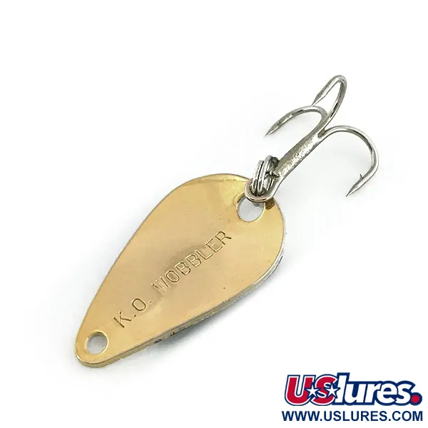 Vintage  Acme K.O. Wobbler, 1/8oz Black / White / Gold fishing spoon #9371