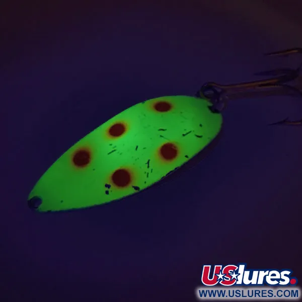 Vintage  Seneca Little Cleo (Hula Girl), 3/4oz Yellow / Red / Nickel fishing spoon #9372