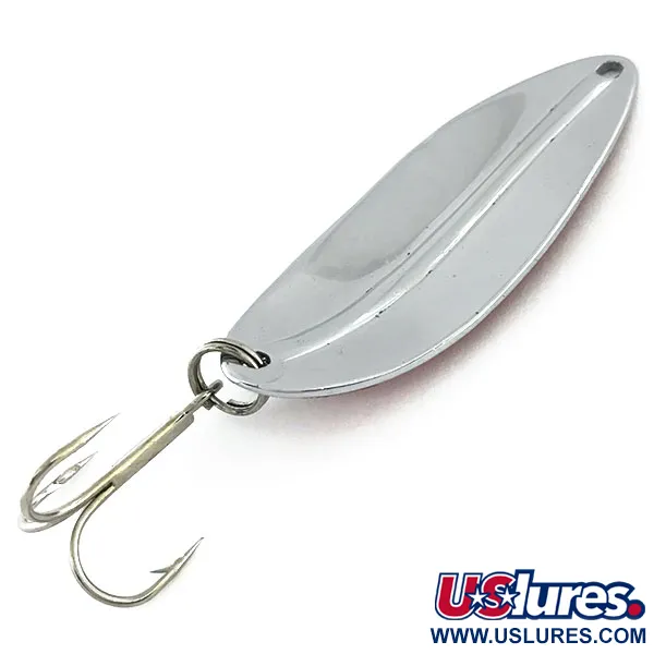 Vintage  TODDCO Main liner , 2/5oz Nickel / Red fishing spoon #9377
