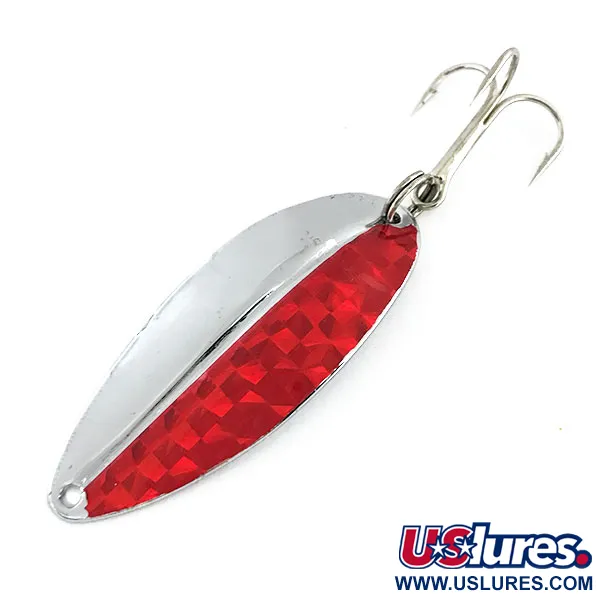 Vintage  TODDCO Main liner , 2/5oz Nickel / Red fishing spoon #9377