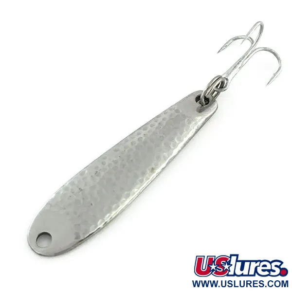Vintage   Hopkins s1, 1/3oz Hammered Nickel fishing spoon #9381