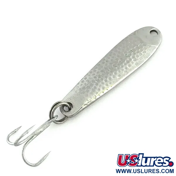 Vintage   Hopkins s1, 1/3oz Hammered Nickel fishing spoon #9381