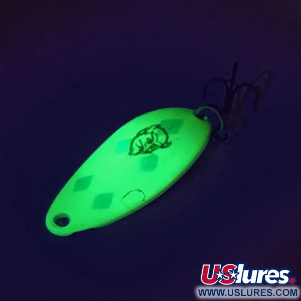 Vintage  Eppinger Dardevle Devle Dog 5200, 1/4oz Nickel / Chartreuse fishing spoon #9384