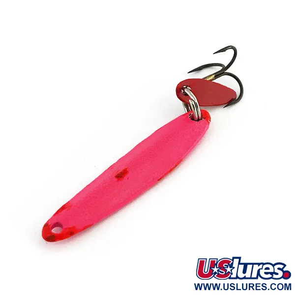 Vintage   Bay de Noc Swedish pimple, 3/16oz Pink fishing spoon #9385