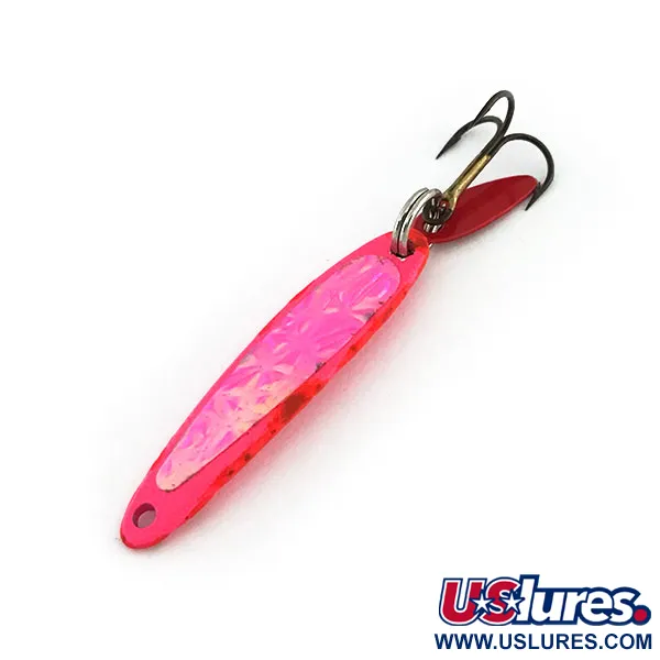 Vintage   Bay de Noc Swedish pimple, 3/16oz Pink fishing spoon #9385