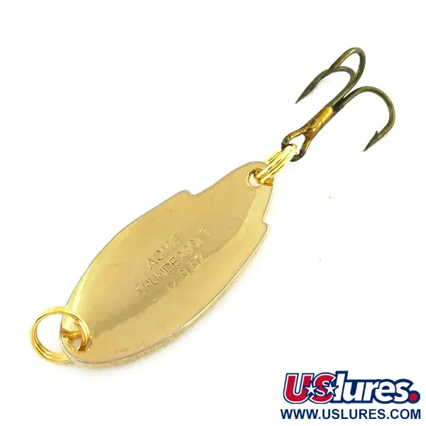 Vintage   Acme Thunderbolt, 1/8oz Gold fishing spoon #9388