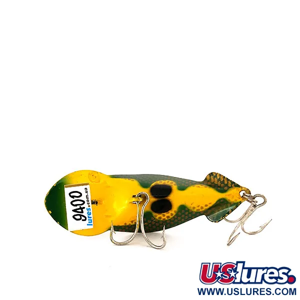 Vintage   Buck Perry Spoonplug, 1/3oz Frog (Yellow / Green) fishing spoon #9400