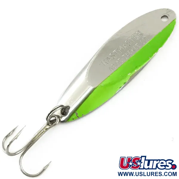 Vintage  Acme Kastmaster , 3/4oz Nickel / Green fishing spoon #9403
