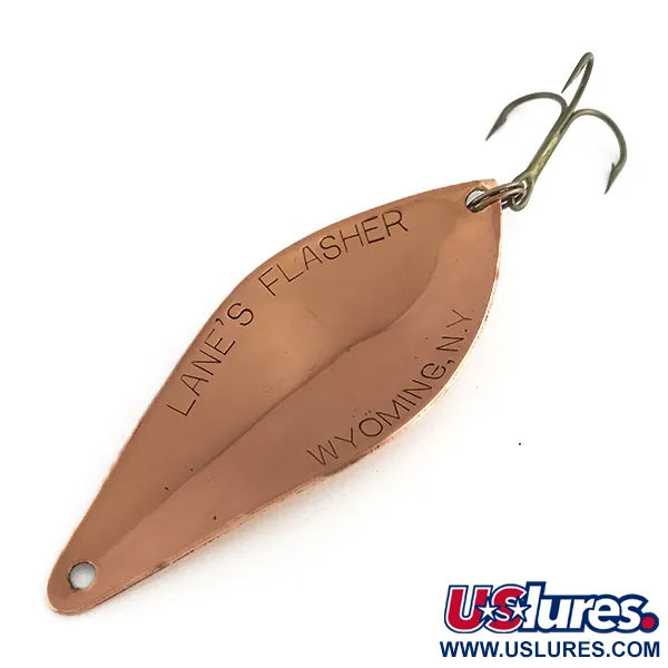 Vintage  Lanes Tackle & Bait Lane's Flasher, 1/2oz Copper fishing spoon #9418