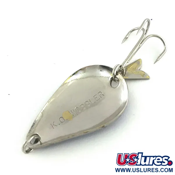 Vintage  Acme K.O. Wobbler, 1/4oz Nickel / purple fishing spoon #9430