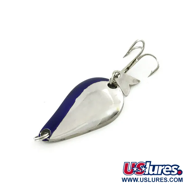 Vintage  Acme K.O. Wobbler, 1/4oz Nickel / purple fishing spoon #9430