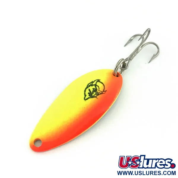 Vintage  Eppinger Dardevle Devle Dog 5200, 1/4oz Yellow / Orange / Nickel fishing spoon #9441