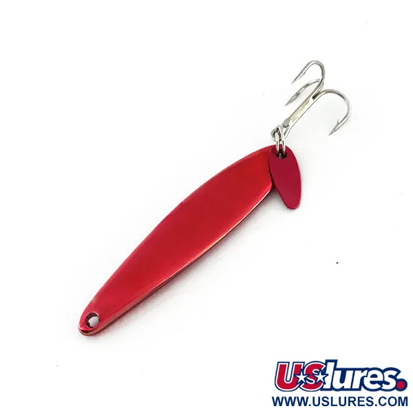 Vintage   Bay de Noc Swedish pimple, 1/4oz Red Metallic fishing spoon #9443