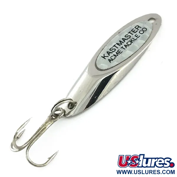Vintage  Acme Kastmaster , 3/8oz Nickel / Rainbow Hologram fishing spoon #9449