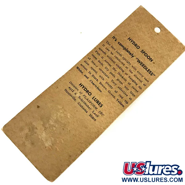  Hydro Lures Weedless Hydro Spoon, 3/5oz Yellow / Black fishing lure #9468
