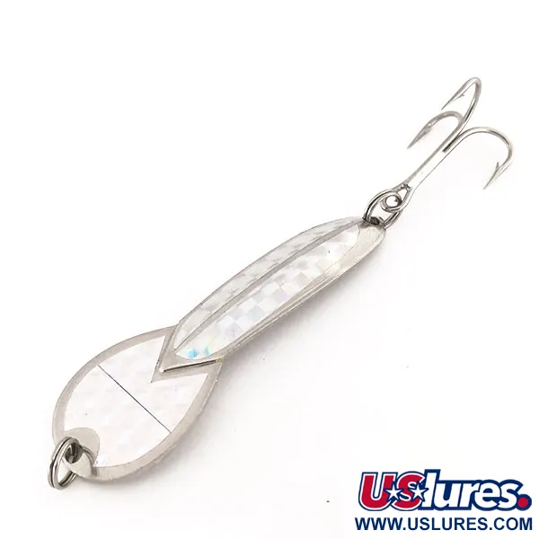 Vintage   Glen Evans Loco 3, 3/5oz Nickel / Hologram fishing spoon #9500