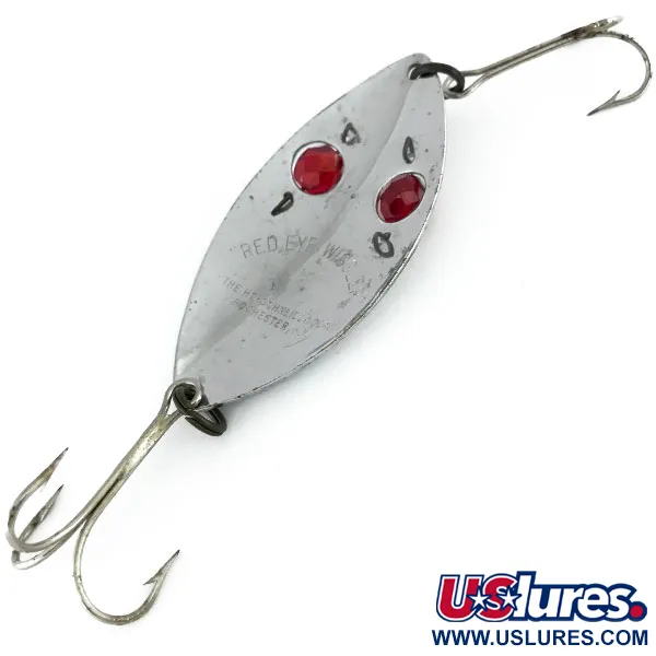 Vintage  Hofschneider Red Eye Wiggler, 1oz Nickel / Red fishing spoon #9504