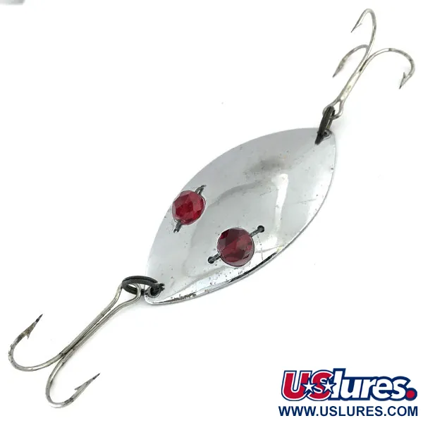 Vintage  Hofschneider Red Eye Wiggler, 1oz Nickel / Red fishing spoon #9504
