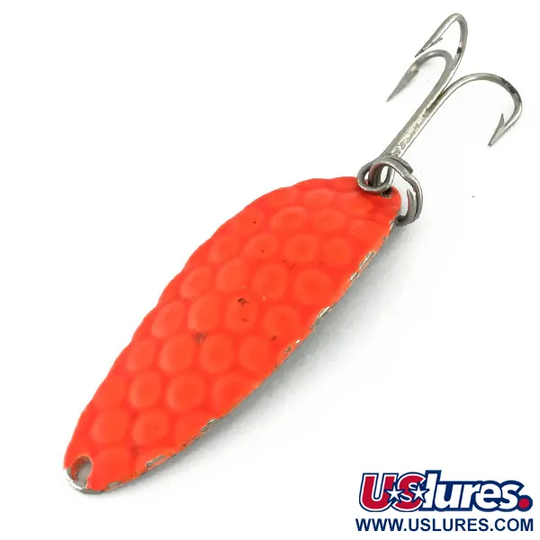Vintage   Acme Little Cleo, 1/3oz Orange / Nickel fishing spoon #9507