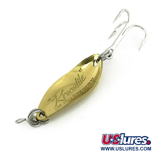  Luhr Jensen Lil' Kroc (Krocodile Stubby), 3/16oz Gold fishing spoon #9512