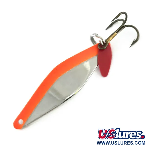 Vintage  Bay de Noc Do-Jigger UV, 3/16oz Nickel / Orange fishing spoon #9522