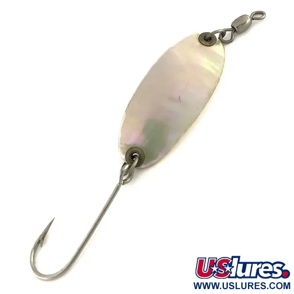 Vintage    Pflueger Wobbler Spoon, 3/16oz Solid Mother of Pearl fishing spoon #9526