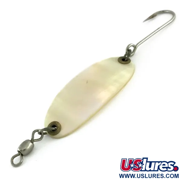 Vintage    Pflueger Wobbler Spoon, 3/16oz Solid Mother of Pearl fishing spoon #9526