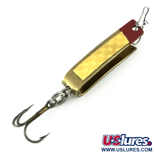 Vintage  South Bend Super-Duper 501, 3/32oz Gold / Red fishing spoon #9537