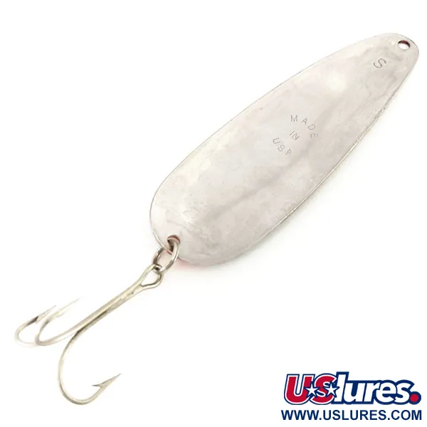 Vintage  Worth Chippewa Steel Spoon, 3/5oz Black / Red / Nickel fishing spoon #9541